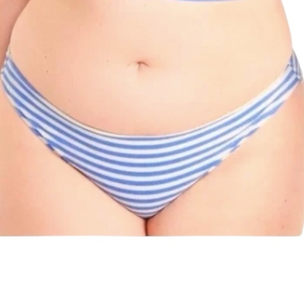 Old Navy Terry Cloth Blue and White Striped‎ Bikini Bottom Size 3X NEW